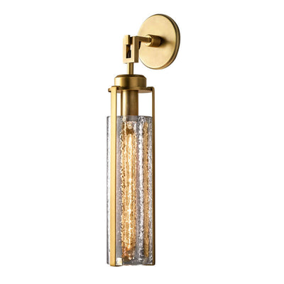 Aplique de pared de metal y vidrio de lujo ligero europeo con 1 luz 