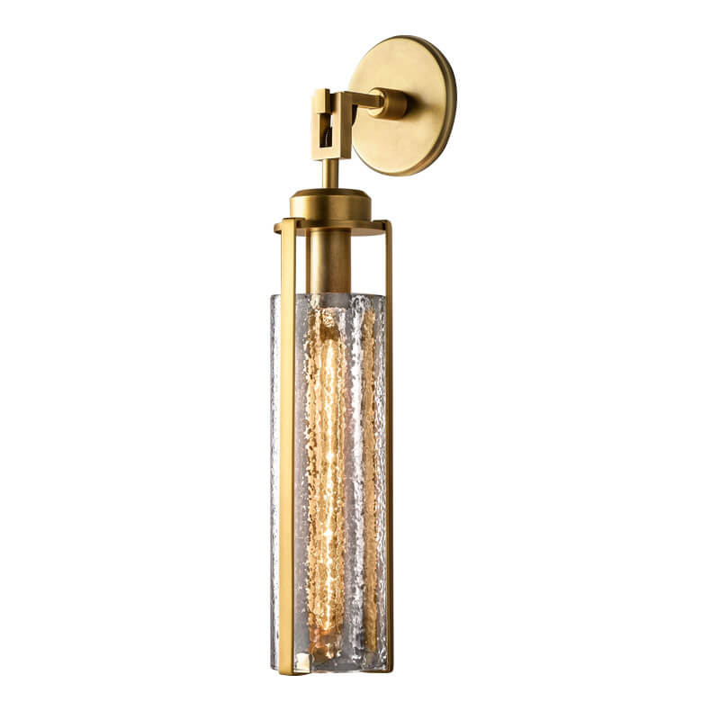 Aplique de pared de metal y vidrio de lujo ligero europeo con 1 luz 