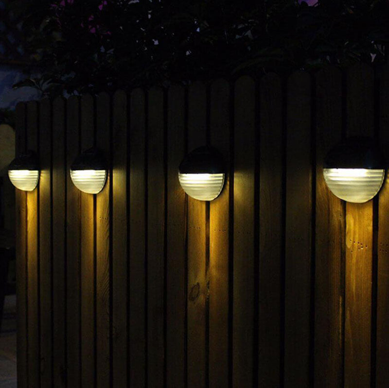 Solar Half Round 6 LED Outdoor Patio Fence Wall Sconce Lamp