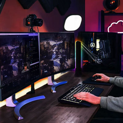 عمود إبداعي خداع مصباح طاولة محيط LED بلوتوث RGB 