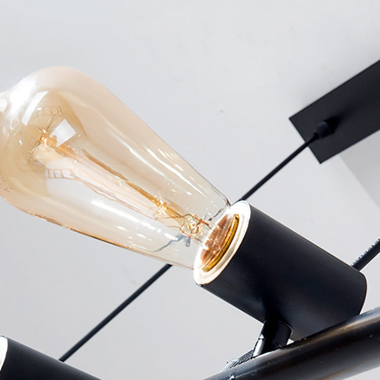 Zeitgenössische Retro Hardware Linear Rahmen Glas Schatten 6/8/10-Licht Insel Licht Kronleuchter Für Esszimmer 