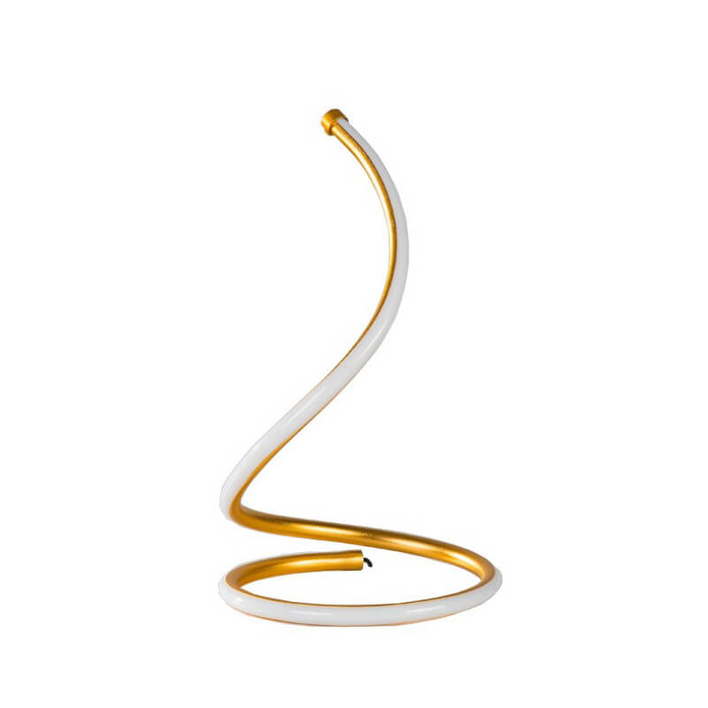 Lámpara de mesa LED moderna minimalista con forma de serpiente de aluminio y silicona para dormitorio 