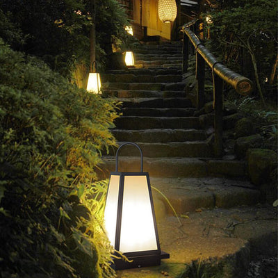 Simple Acrylic Stainless Steel Lantern Outdoor Waterproof Lawn Floor Lamp