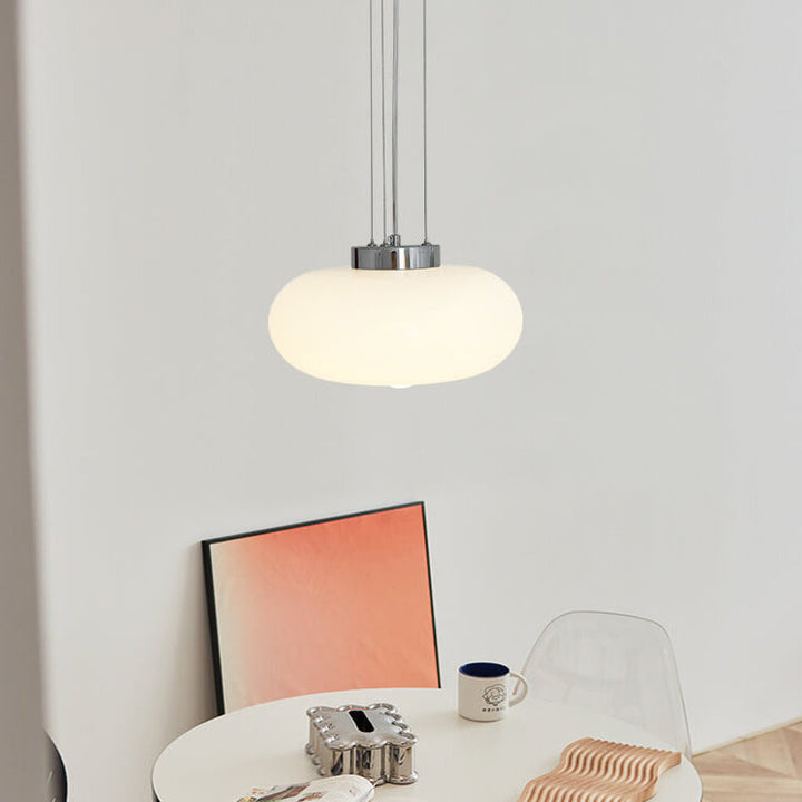 Vintage Glass Tart Iron 1-Licht Pendelleuchte 