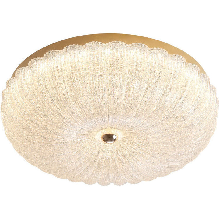 Moderne Luxus Edelstahl Glas Kupfer Runde LED-Halbeinbau-Deckenleuchte 