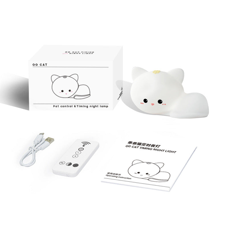 Lámpara de Mesa LED con Control Remoto Pat de Silicona para Gato Creativo Moderno 