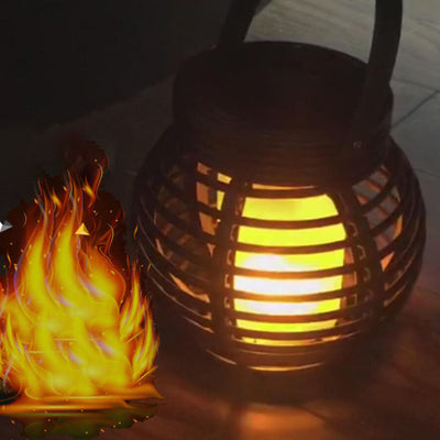 Solar Outdoor Flame Cage LED Waterproof Garden Decorative Light