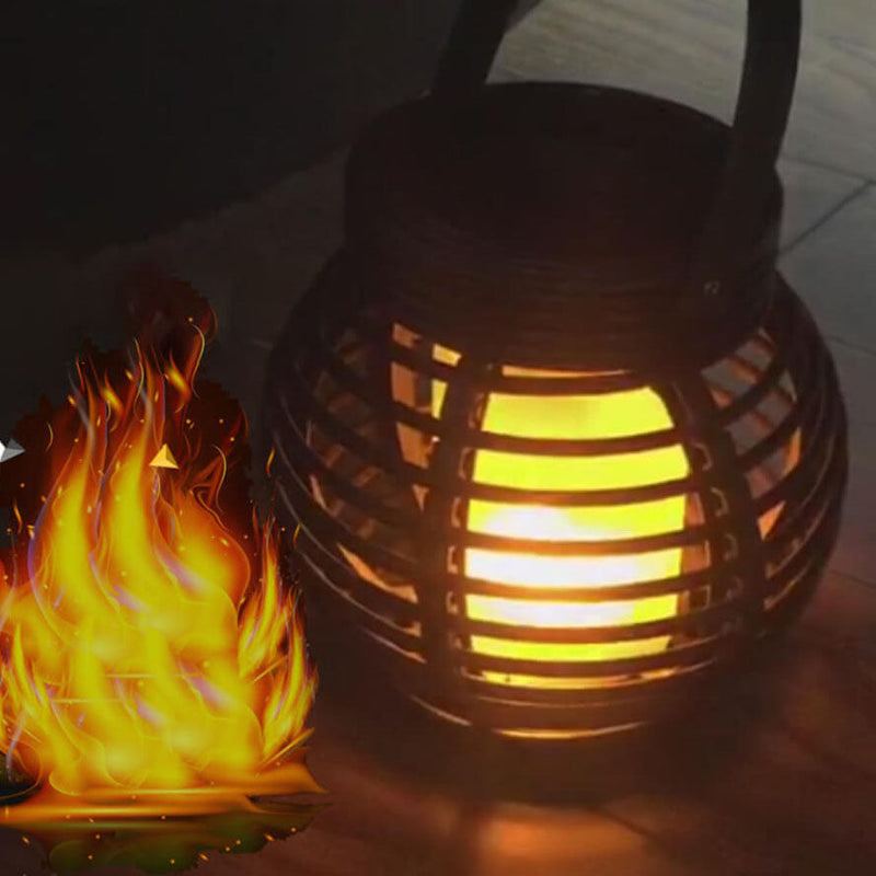 ضوء زينة حديقة مقاوم للماء LED قفص اللهب الشمسي الخارجي 