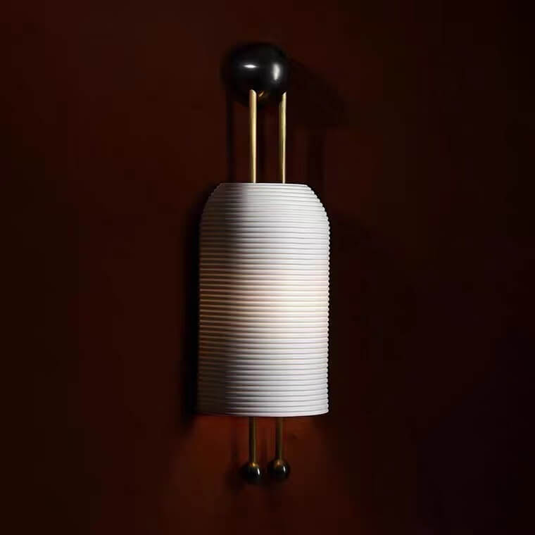 Modern Minimalist Striped Glass Metal 1-Light  Wall Sconce Lamp