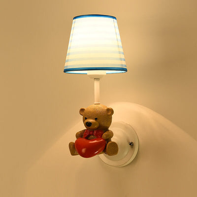 Cartoon Creative Fabric Resin 1-Light Wall Sconce Lamp