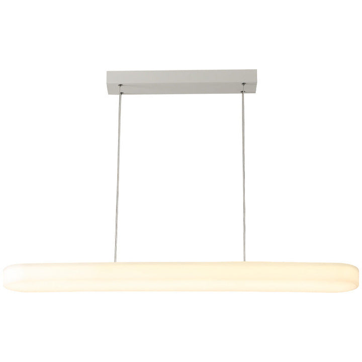 Modern Minimalist One-Shaped Long Strip Acrylic Shade Iron LED Island Light Pendant Light For Dining Room