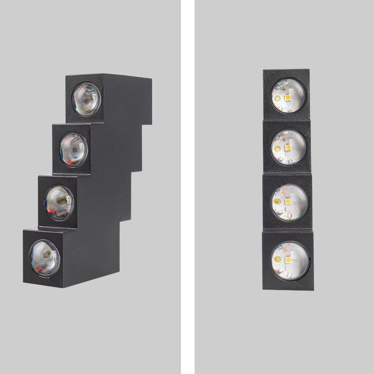 Modern Creative Square Geometric Luminous Outdoor Waterproof LED Wall Sconce Lamp