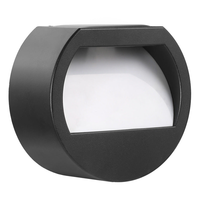 Solar Outdoor Waterproof Round LED Steps Garden Wall Sconce Lamp