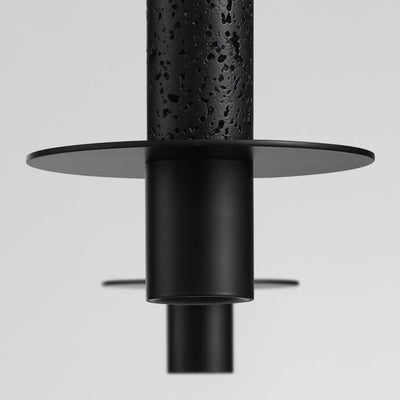 Moderne LED-Pendelleuchte mit schwarzem Lampenschirm aus Travertin 