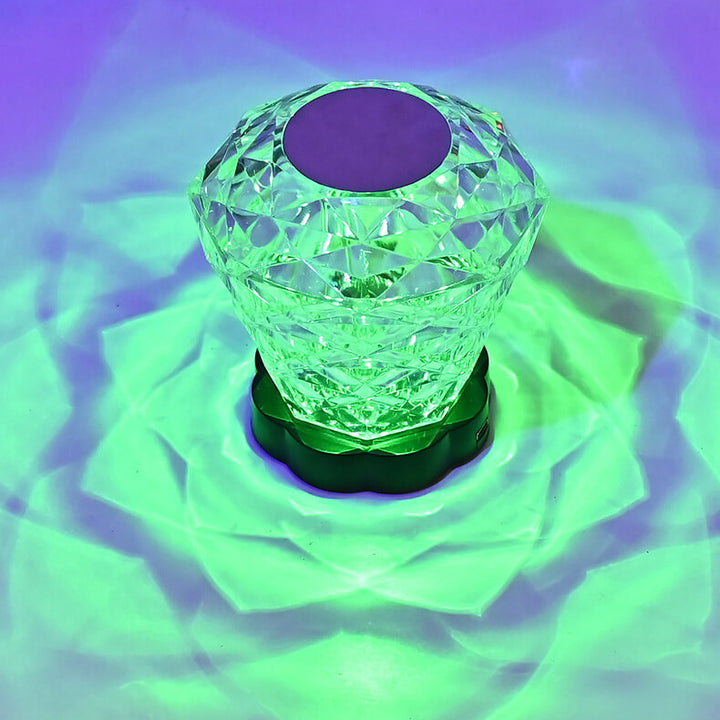 Lampe de Table décorative créative en forme de pétale de Rose en diamant, veilleuse LED en acrylique 