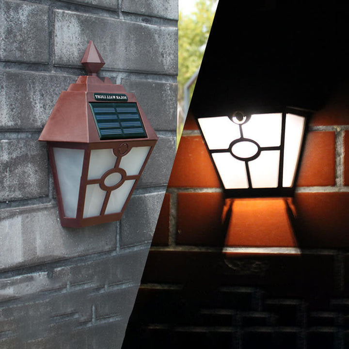 Lampe murale hexagonale à LED solaire en plastique pour jardin extérieur 