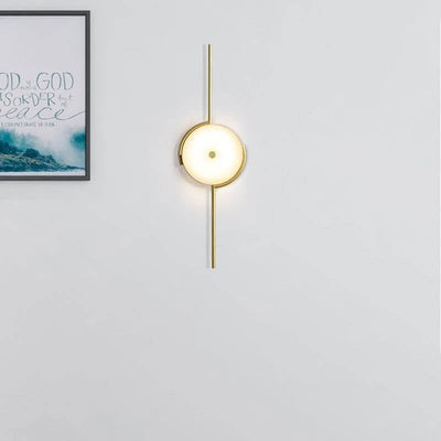 Simple Light Luxury Creative Geometric Round Clock Design 1-Light Wall Sconce Lamp