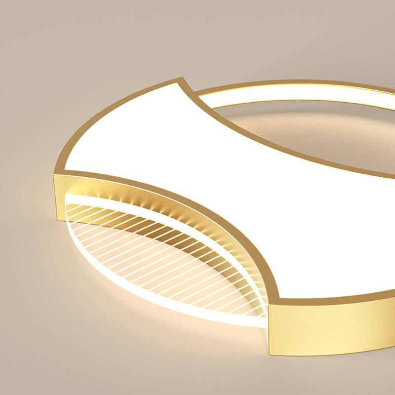 Light Luxury Combination Acrylic Round Gold Black LED Flush Mount Light