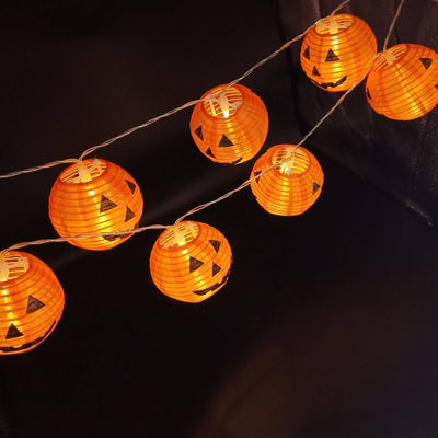 Lanterne Citrouille d'Halloween Guirlande Lumineuse LED Décorative Étanche pour Extérieur 