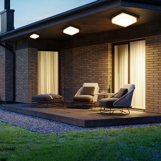 Modern Minimalist Square Aluminum Acrylic Induction LED Flush Mount Ceiling Light For Outdoor