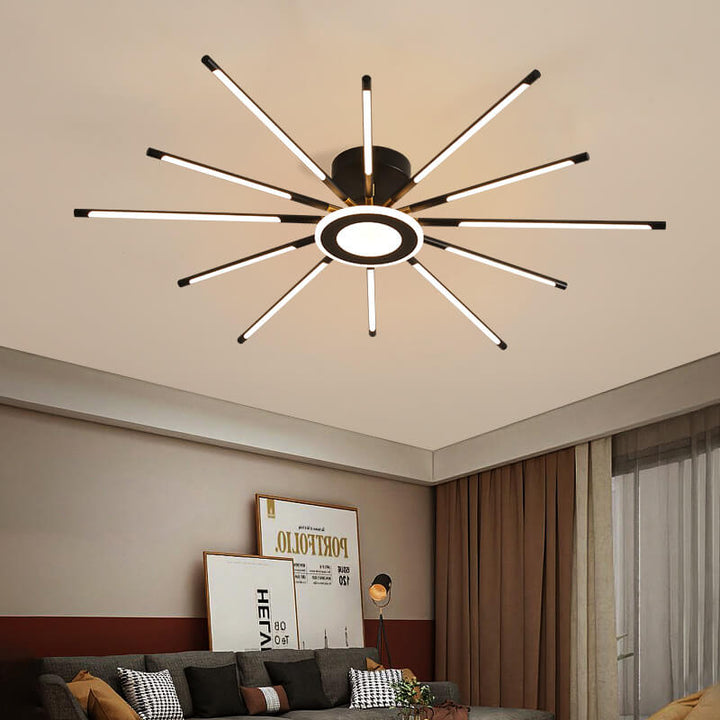 Plafonnier LED semi-encastré moderne créatif à bandes avec feux d'artifice 