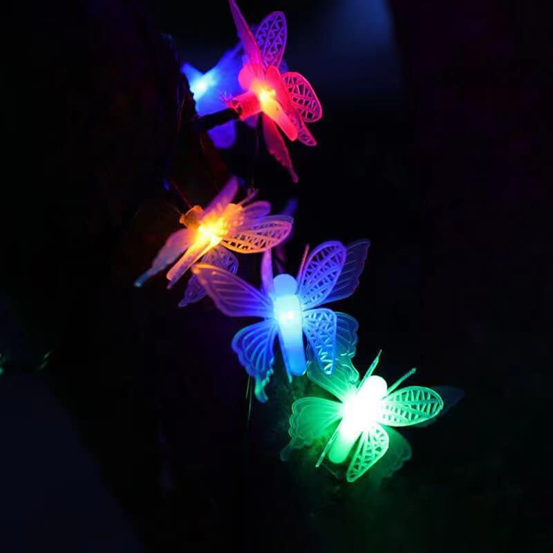 Lumières à cordes LED modernes créatives papillon pour patio extérieur et jardin 