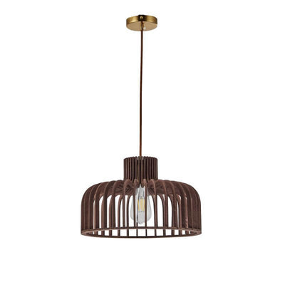 Nordic Vintage Basswood Oval Geometrie 1-Licht Pendelleuchte 