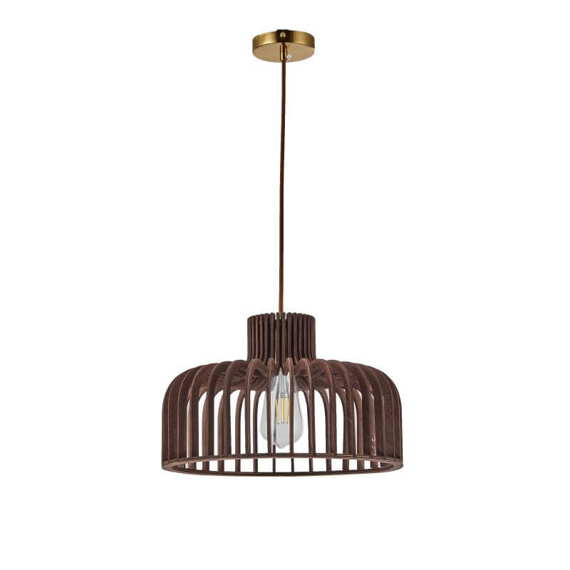 Nordic Vintage Basswood Oval Geometrie 1-Licht Pendelleuchte 