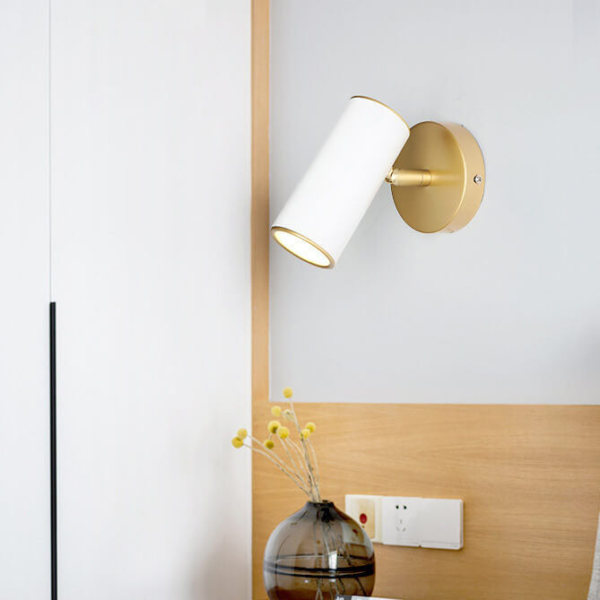 Modern Simplicity Plated Cylindrical Spotlight 1-Light Reading Wall Sconce Lamp