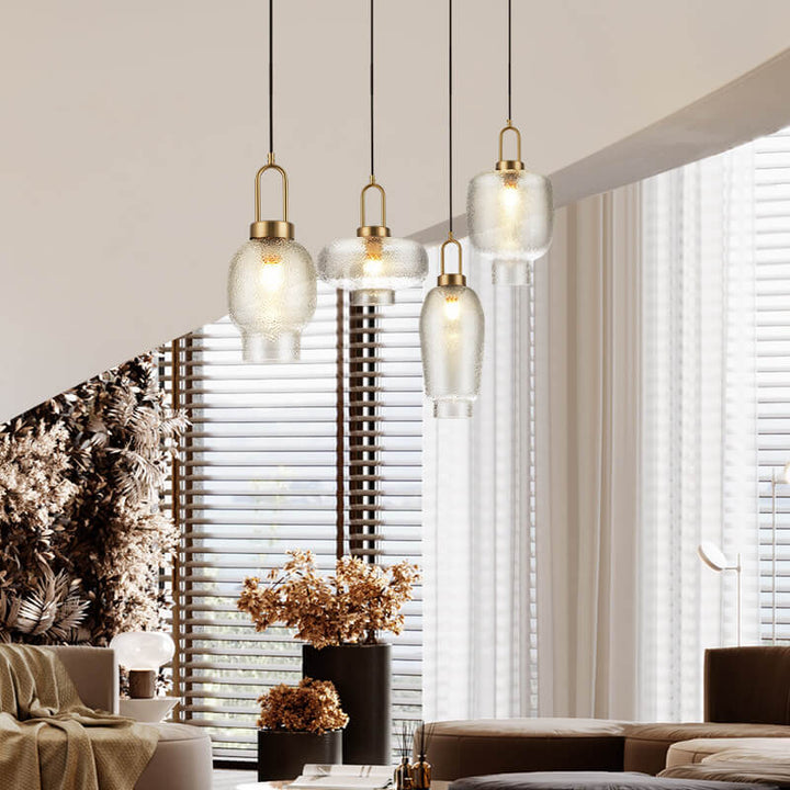 Nordisches Licht Luxus Oval Klar Glas 1-Licht Pendelleuchte 