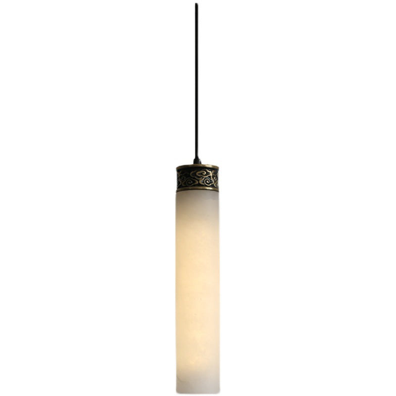 Modern Luxury Marble Column Brass 1-Light Pendant Light