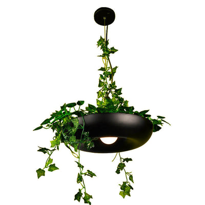 Lámpara colgante de 1 luz con pantalla redonda de jardín en el cielo Art Deco moderno para comedor 
