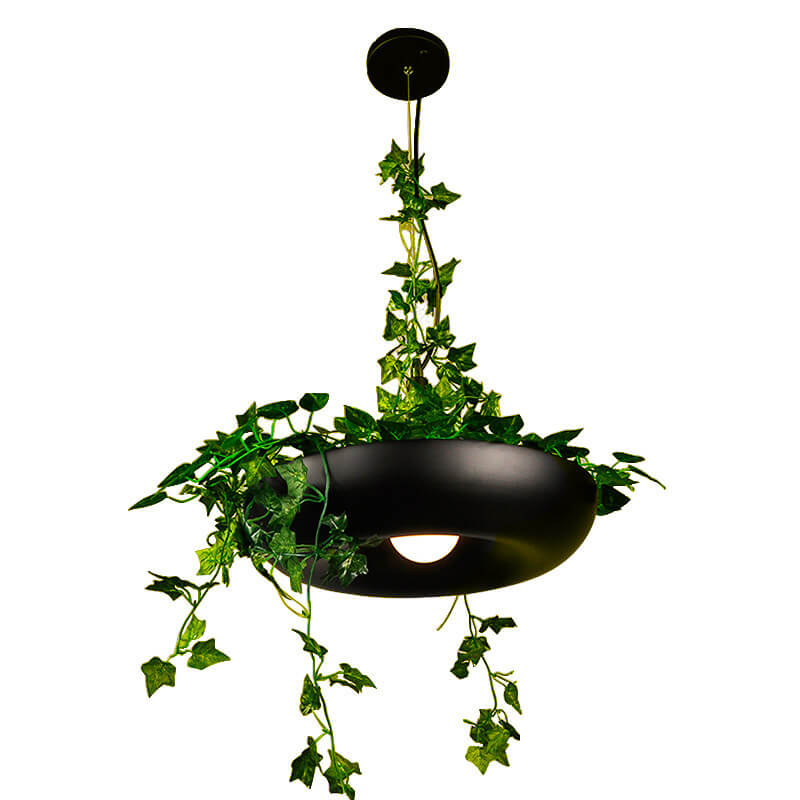 Lámpara colgante de 1 luz con pantalla redonda de jardín en el cielo Art Deco moderno para comedor 