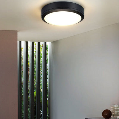 Creative Round Outdoor Waterproof Aluminum Acrylic LED Flush Mount Ceiling Light