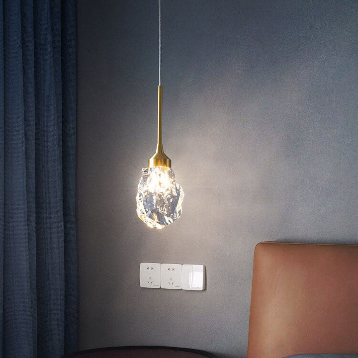 Modern Light Luxury Full Copper Crystal 1-Light Pendant Light