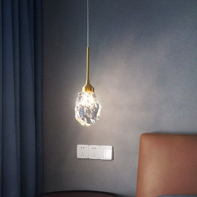 Modern Light Luxury Full Copper Crystal 1-Light Pendant Light