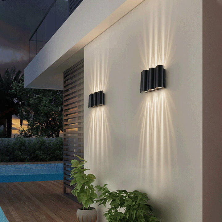 Moderne Welle Aluminium Wasserdichte LED Außenwandleuchte 