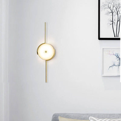 Simple Light Luxury Creative Geometric Round Clock Design 1-Light Wall Sconce Lamp