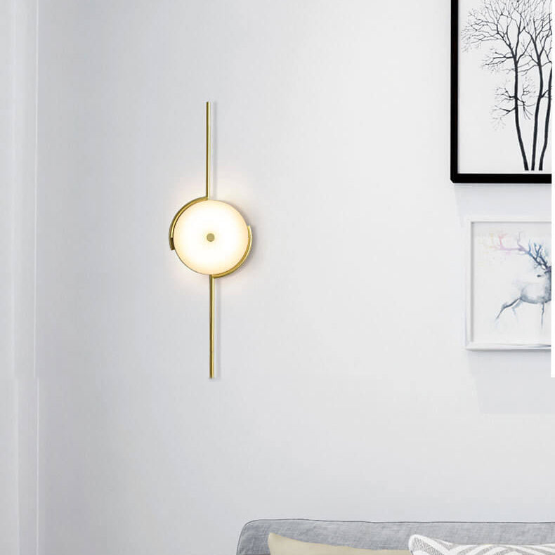 Simple Light Luxury Creative Geometric Round Clock Design 1-Licht-Wandleuchte 