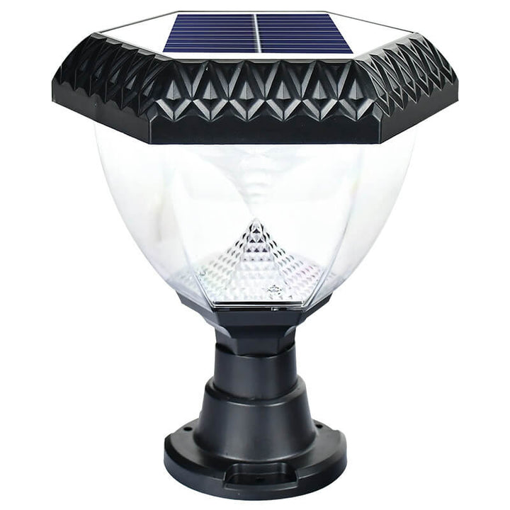 Luz de Cabeza de Poste LED de Acrílico ABS Redonda Triangular Cuadrilátera Hexagonal Solar de Simplicidad Moderna para Jardín 