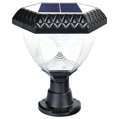 Lumière de tête de poteau LED en acrylique ABS hexagonal quadrilatère triangle rond à énergie solaire de simplicité moderne pour jardin 