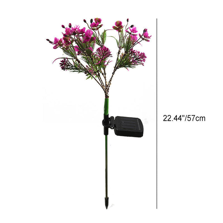 Contemporary Creative Outdoor Solar Phalaenopsis Simulation Flower LED Lawn Ground Insert Decorative Landscape Light