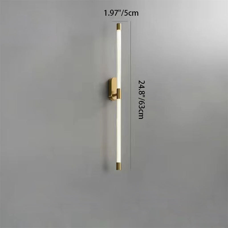 Modern Luxury Electroplated Iron Straight Line LED Wall Sconce Lamp For Bedroom