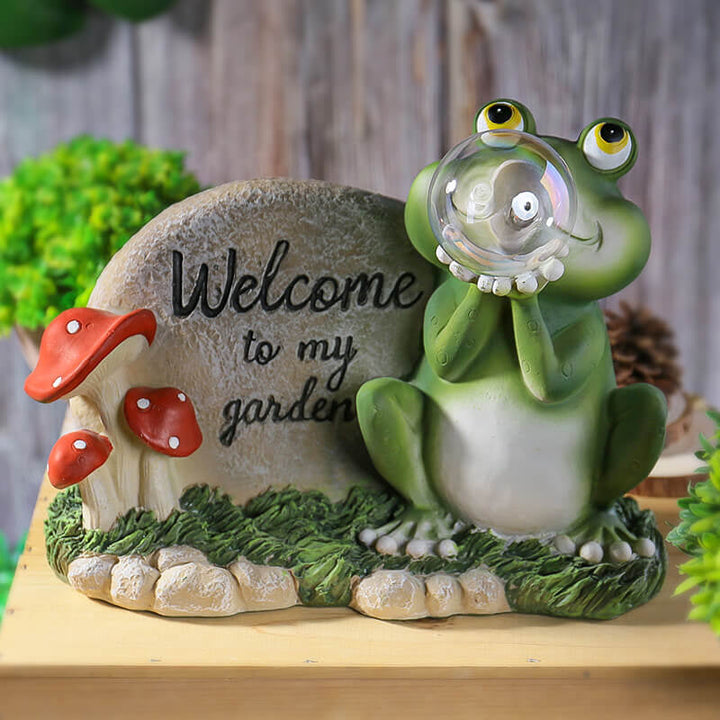 Contemporary Creative Resin Solar Waterproof Frog LED Decorative Outdoor Light For Garden