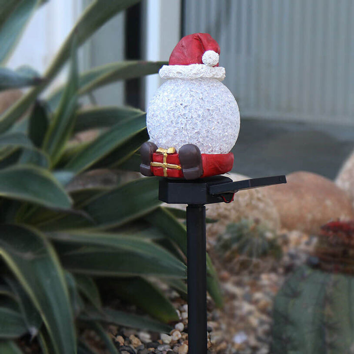 Décoration de jardin solaire de Noël Bonhomme de neige Lumière de paysage pour pelouse 