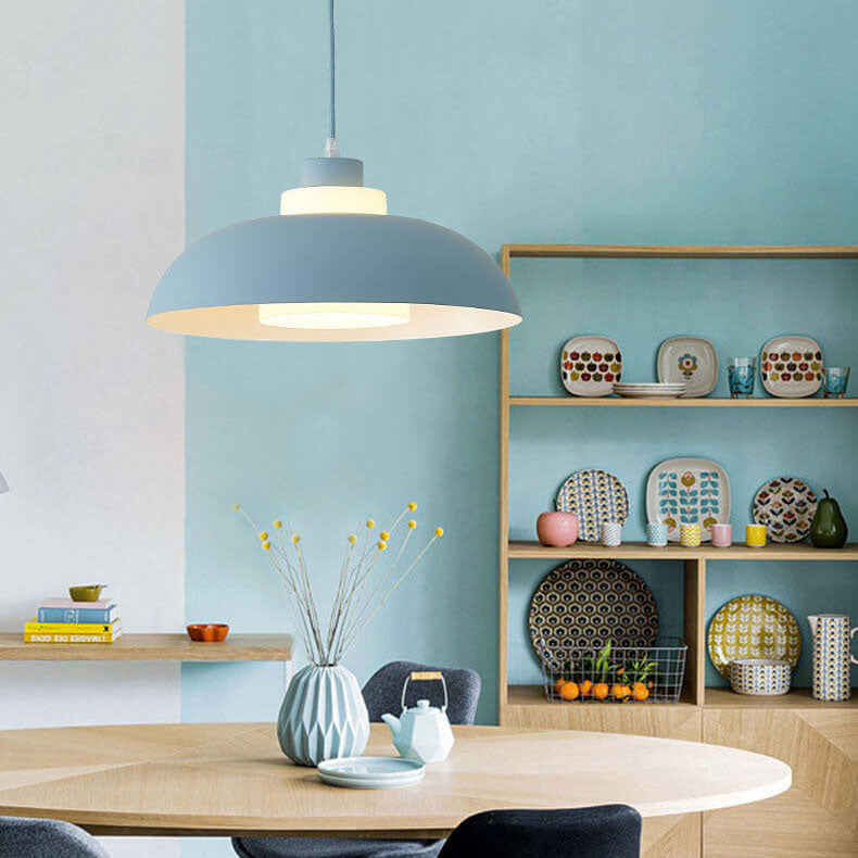 Modern Solid Color Macaron Acrylic Aluminum 1-Light Pendant Light