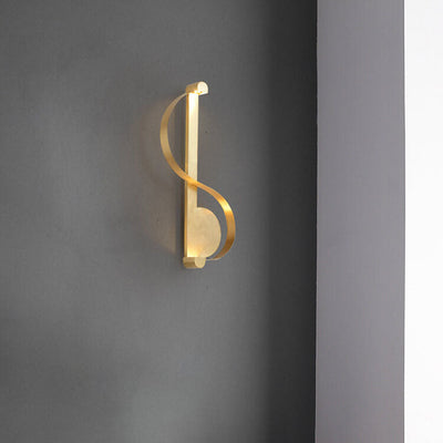 Nordic Luxury Golden Curve Ring Brass LED Wall Sconce Lamp