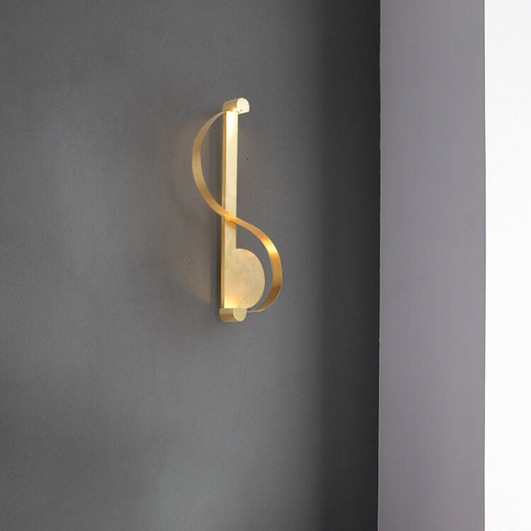 Nordic Luxury Golden Curve Ring Brass LED Wall Sconce Lamp