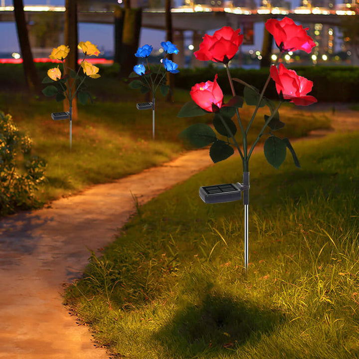 Solar Rose LED Outdoor Rasen Dekorative Bodensteckerleuchte 
