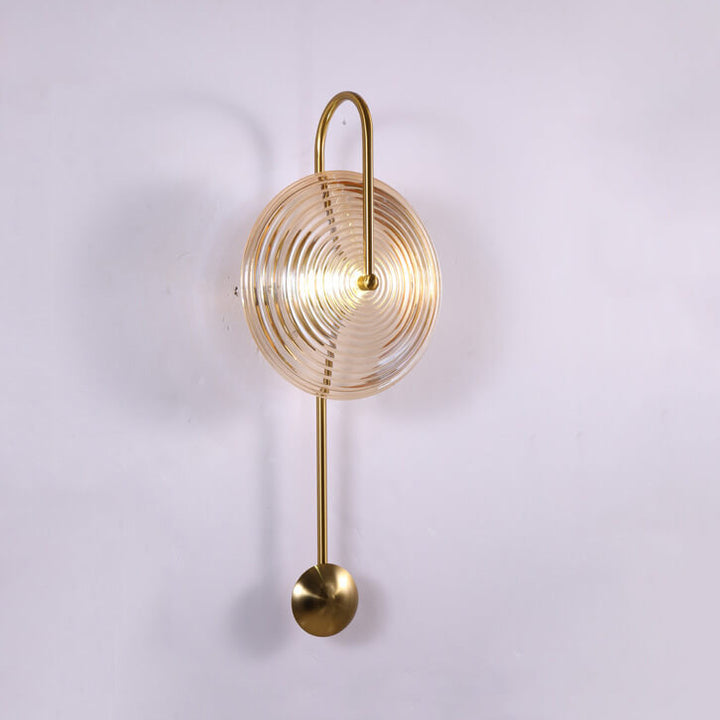 Conception de pendule créative en verre moderne 1-lampe applique murale 